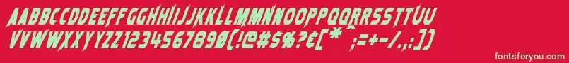 LaserRodItalic Font – Green Fonts on Red Background