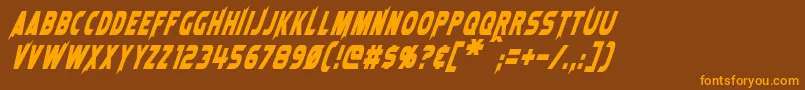 Czcionka LaserRodItalic – pomarańczowe czcionki na brązowym tle