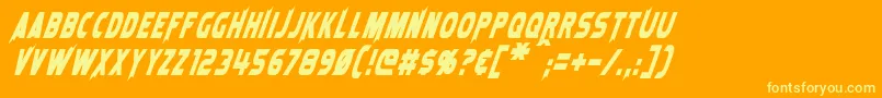 Police LaserRodItalic – polices jaunes sur fond orange