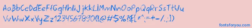 Serena-Schriftart – Blaue Schriften auf rosa Hintergrund