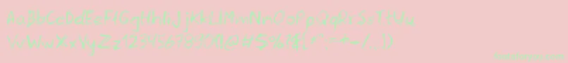 Serena Font – Green Fonts on Pink Background