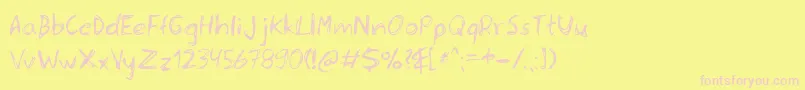 Serena Font – Pink Fonts on Yellow Background