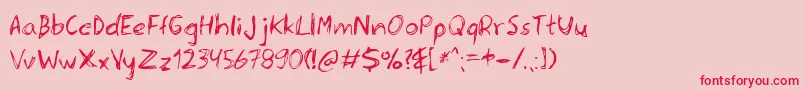 Serena-Schriftart – Rote Schriften auf rosa Hintergrund