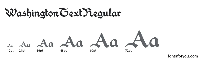 Размеры шрифта WashingtonTextRegular