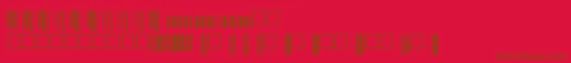 Upcp36xtt-Schriftart – Braune Schriften auf rotem Hintergrund