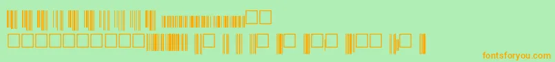Upcp36xtt-Schriftart – Orangefarbene Schriften auf grünem Hintergrund