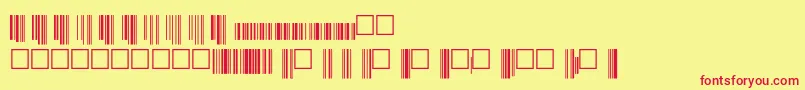フォントUpcp36xtt – 赤い文字の黄色い背景