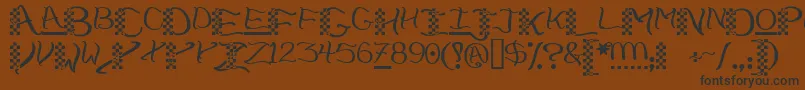フォントCheckerhat – 黒い文字が茶色の背景にあります