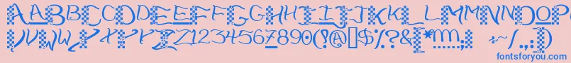 Шрифт Checkerhat – синие шрифты на розовом фоне