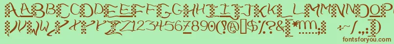 Checkerhat Font – Brown Fonts on Green Background