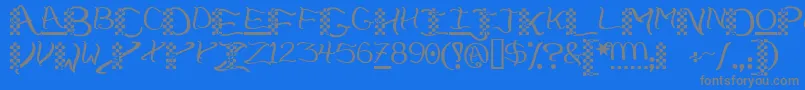 Checkerhat Font – Gray Fonts on Blue Background