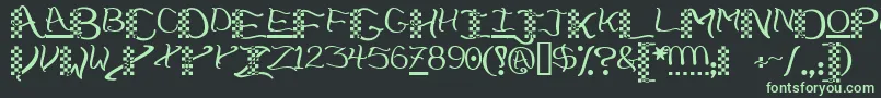 Checkerhat-fontti – vihreät fontit mustalla taustalla