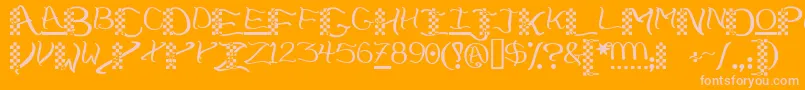 Checkerhatフォントについての詳細 フォントCheckerhat – オレンジの背景にピンクのフォント