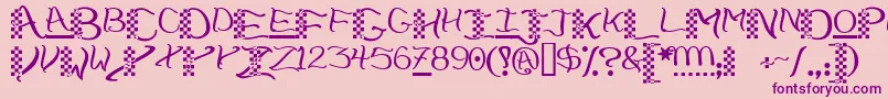 Checkerhat Font – Purple Fonts on Pink Background