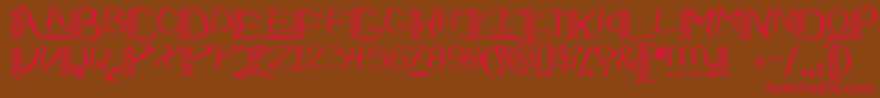 Checkerhat Font – Red Fonts on Brown Background