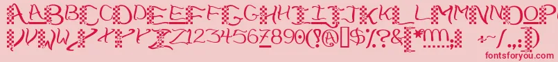 Checkerhat Font – Red Fonts on Pink Background
