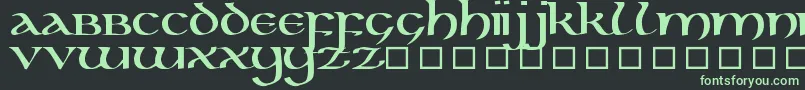 フォントKellunc – 黒い背景に緑の文字