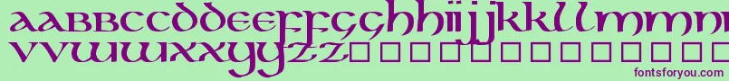 Kellunc-Schriftart – Violette Schriften auf grünem Hintergrund