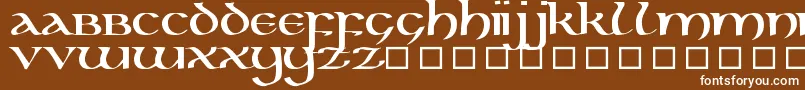 Czcionka Kellunc – białe czcionki na brązowym tle