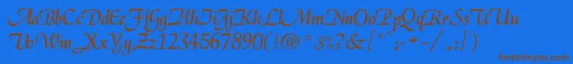Legarnerd Font – Brown Fonts on Blue Background