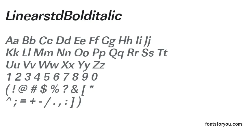 LinearstdBolditalicフォント–アルファベット、数字、特殊文字