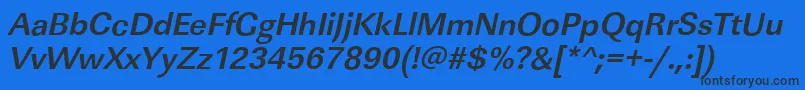 LinearstdBolditalic Font – Black Fonts on Blue Background