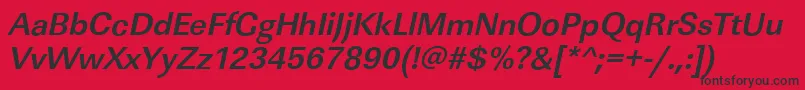 LinearstdBolditalic Font – Black Fonts on Red Background