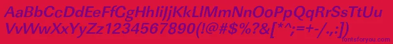 フォントLinearstdBolditalic – 赤い背景に紫のフォント