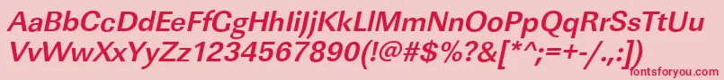 フォントLinearstdBolditalic – ピンクの背景に赤い文字