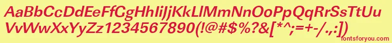 LinearstdBolditalic Font – Red Fonts on Yellow Background