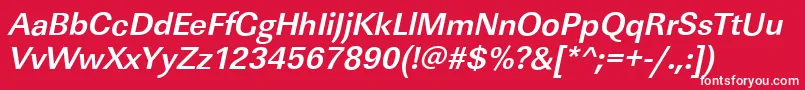 LinearstdBolditalic Font – White Fonts on Red Background