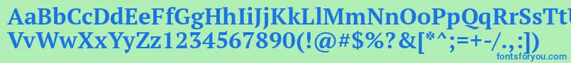 フォントPtSerifBold – 青い文字は緑の背景です。