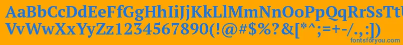 フォントPtSerifBold – オレンジの背景に青い文字