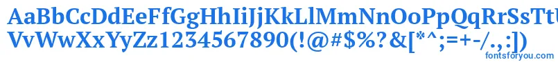 フォントPtSerifBold – 白い背景に青い文字