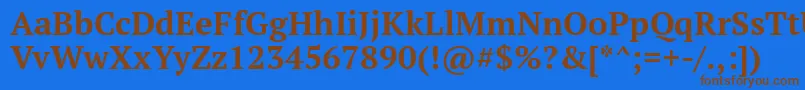 Шрифт PtSerifBold – коричневые шрифты на синем фоне