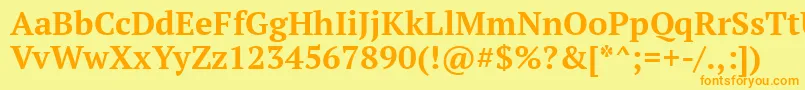 フォントPtSerifBold – オレンジの文字が黄色の背景にあります。