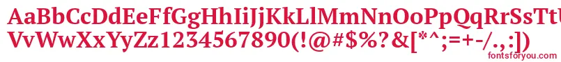 フォントPtSerifBold – 白い背景に赤い文字