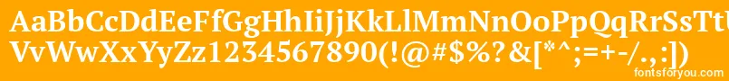 Czcionka PtSerifBold – białe czcionki na pomarańczowym tle