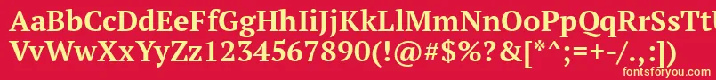 フォントPtSerifBold – 黄色の文字、赤い背景