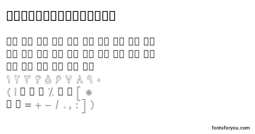 BNazaninOutline Font – alphabet, numbers, special characters