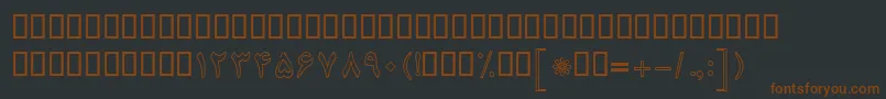フォントBNazaninOutline – 黒い背景に茶色のフォント