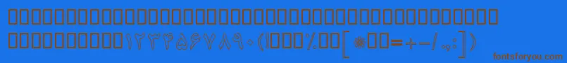 Шрифт BNazaninOutline – коричневые шрифты на синем фоне