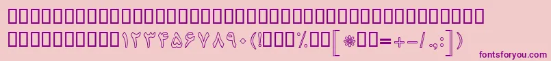 Czcionka BNazaninOutline – fioletowe czcionki na różowym tle