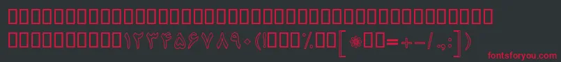 Fonte BNazaninOutline – fontes vermelhas em um fundo preto
