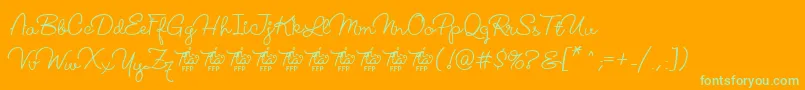 LucemitaFontFfp Font – Green Fonts on Orange Background