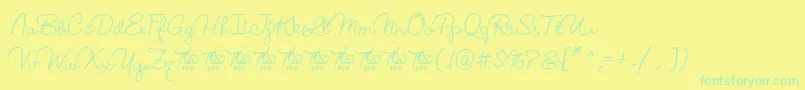 LucemitaFontFfp Font – Green Fonts on Yellow Background