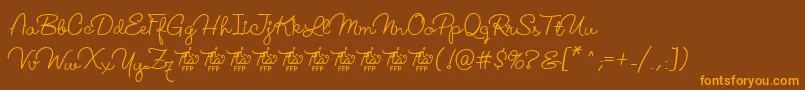 Шрифт LucemitaFontFfp – оранжевые шрифты на коричневом фоне