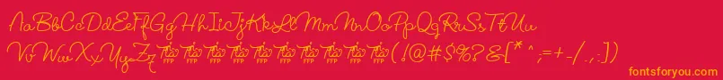LucemitaFontFfp Font – Orange Fonts on Red Background