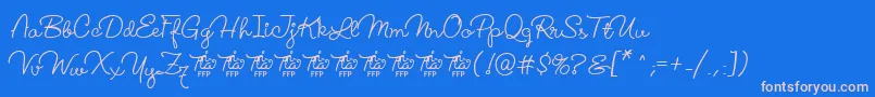 フォントLucemitaFontFfp – ピンクの文字、青い背景