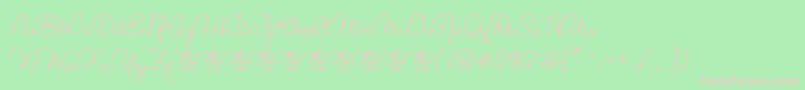 Fonte LucemitaFontFfp – fontes rosa em um fundo verde
